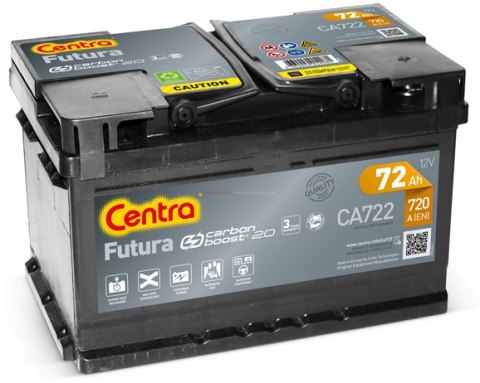 Akumulator CENTRA FUTURA , 12 V, 72 Ah 7200607 CA722 720A