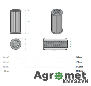 FILTR HYDRAULICZNY HIFI SH 52203, SH52203, HF3534000, AL118321, AL206482