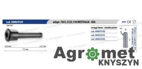 Guma strzykowa typ Westfalia WK1 7021.2725.110, Ø 19 mm, komplet 4 szt., Spaggiari