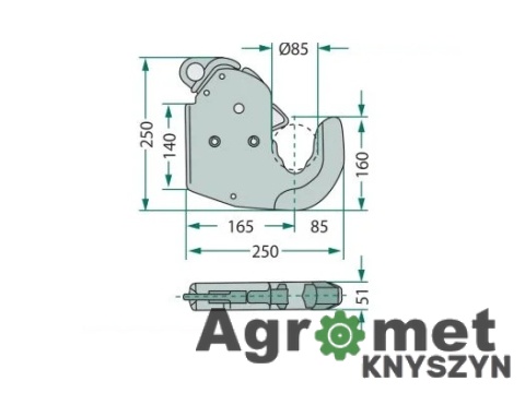 Hak łącznika dolnego kat. 2 – wersja lekka Hak łącznika dolnego kat. 2 – wersja lekka