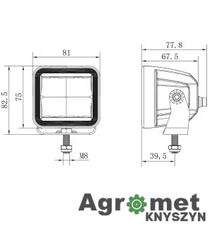 Lampa Robocza Led, Kwadratowa