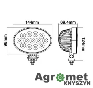 Lampa Robocza Owalna Led, 39w 3510lm Światło Rozproszone