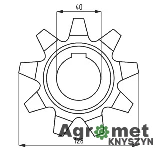 Koło Górne Podajnika Pochyłego, Z-9, O 40 Mm