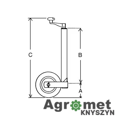 Koło podporowe 230 mm 750 kg żebrowane Kramp STR10168