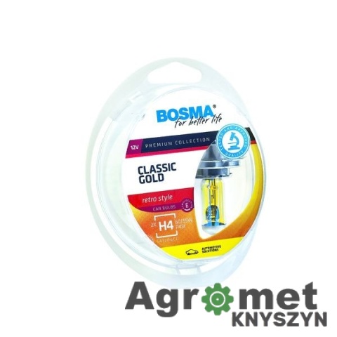 BOSMA ŻARÓWKI H4 CLASSIC GOLD 12V 60/55W P43t (komplet 2 sztuki)