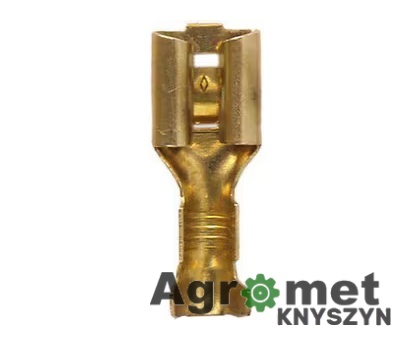 Końcówka przewodu nasadkowa płaska żeńska J-2,5, 2.5 mm², 6.3 mm, bursztynowa, nieizolowana, z zaczepem