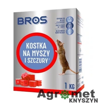 Kostka na myszy i szczury Bros 1 kg – woskowana trutka na gryzonie