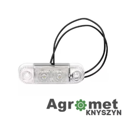 Lampa obrysowa LED Waś 282 – biała, prostokątna, 12/24V, przykręcana