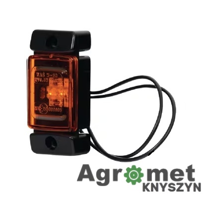 Lampa obrysowa LED Waś 278 – pomarańczowa, prostokątna, 12/24V, przykręcana
