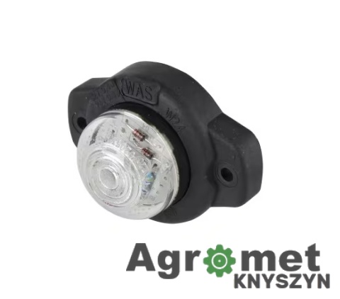 Lampa obrysowa LED Waś 129 – cytryna, przednia, 12/24V – biała
