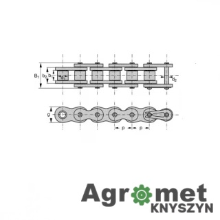 ŁAŃCUCH ANSI 80 1H STRONG MEN 80A1HLB WZMOCNIONY Łańcuch rolkowy ASA80