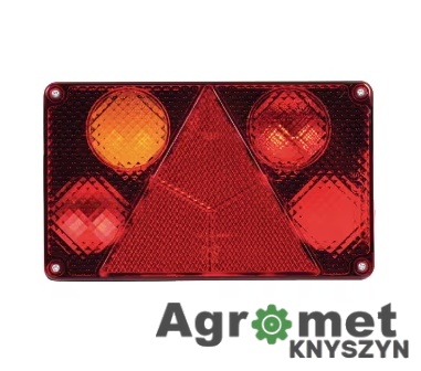 Lampa Tylna Zespolona Waś (Model W-21) – Lewa, 6 Funkcji, Przeciwmgielna 12/24V