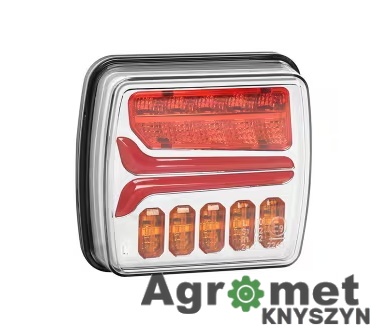 Lampa Tylna Zespolona LED Kramp – Dynamiczny Kierunkowskaz, Kwadratowa, Lewa