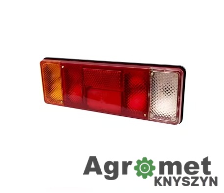 Lampa Tylna Zespolona Waś (W-09L) – Lewa, 7 Funkcji, 387mm, Kompletne Bezpieczeństwo 12/24V