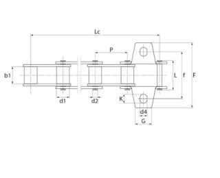 Łańcuch Przenośnika Pochyłego CLAAS DOMINATOR B102913REINFORCED CONVEYOR CHAIN 38.4VB - 94 LINKS - 16 FIXING - 3610 MM