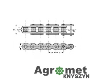 Łańcuch Rolkowy Bs Din 8187 Simplex Rexnord, 1/2 X 5/16 08b-1