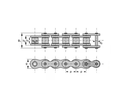 Łańcuch Rolkowy Bs Din 8187 Simplex Rexnord, 3/4 X 7/16 12b-1