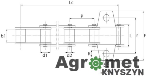 Łańcuch Podajnika Claas Mercator – 38.4R / 92 Ogniwa / 15 Przyłączy