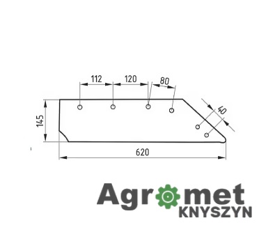 Lemiesz Lewy Mølbro 16" (063018) – Wysokiej Jakości Zamiennik do Pługów Kverneland