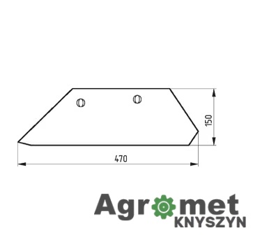 Lemiesz Dziobowy Lewy Mølbro 16" – Zamiennik do Pługów Överum / Agrolux (Korpusy V, FK)