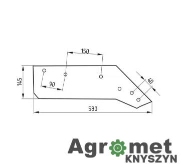 Lemiesz Prawy Mølbro 16" (053088) – Wysokiej Jakości Zamiennik do Kverneland Hydein