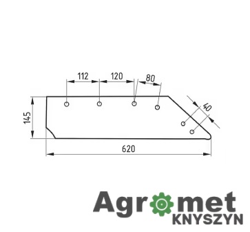 Lemiesz Prawy Mølbro 16" (063015) – Wysokiej Jakości Zamiennik do Pługów Kverneland