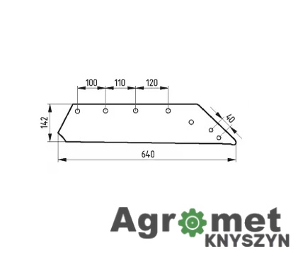 Lemiesz Lewy 18" do Pługów Kverneland (Typ 073-007) – Oryginał Mølbro
