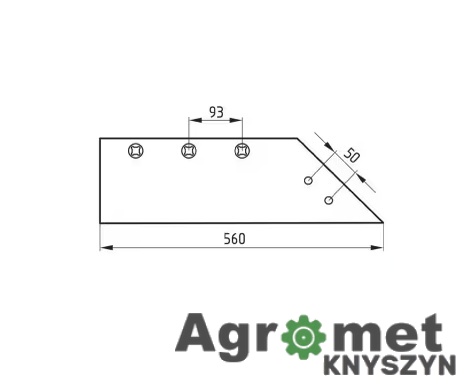 Lemiesz Prawy do Pługa B-200 – Stal Borowa (Wersja pod Nakładkę)