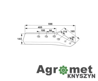 Lemiesz dłutowy PRAWY DO DŁUTA 56037 177402 177402, 350122 prawy, TA-14" GREGOIRE BESSON Gregoire-Besson