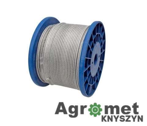 Lina Stalowa Ocynkowana 4 mm – Splot 6x7+FC (Mocna 960 kg) – Cena za 1 mb