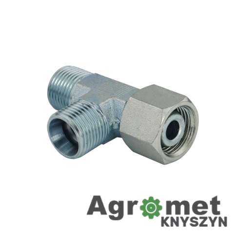 Trójnik Hydrauliczny Nastawny M18x1.5 (12L) – 2x Gwint / 1x Nakrętka