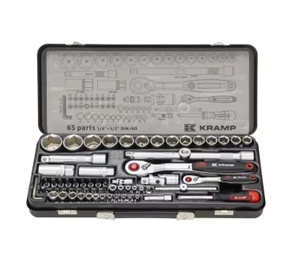 Zestaw kluczy nasadowych 1/4” + 1/2" 65 el. – KRAMP (180465420KR)