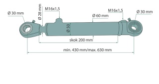 CYLINDER HYDRAULICZNY UCJ2F 50/28/200 ZU 50X28X200 SIŁOWNIK CJF5028200