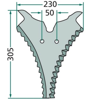 Nóż przyczepy samozbierającej Strautmann – 305x230x5 mm (50436501)
