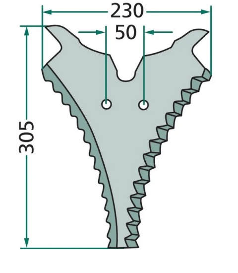 Nóż przyczepy samozbierającej Strautmann – 305x230x5 mm (50436501)