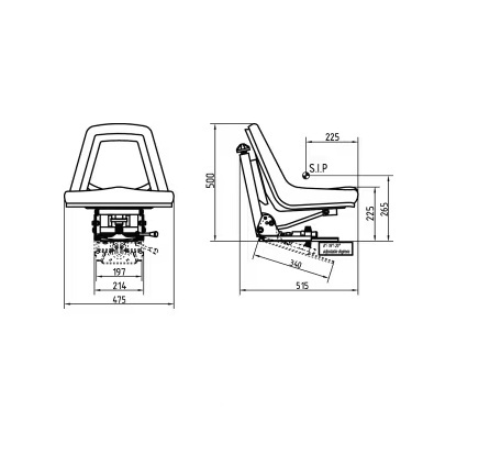 Uniwersalne siedzenie amortyzowane mechaniczne Kramp / Gopart (PCW) – TS49000KR