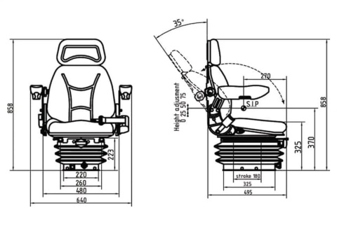 Uniwersalne siedzenie mechaniczne (Ursus C-385 / Zetor) – TS40000GP