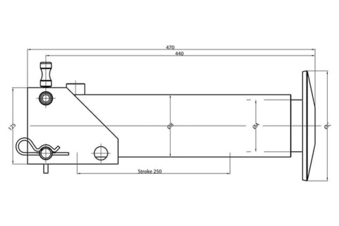 Stopa Podporowa Hydrauliczna 65-250CS z Szybkozłączem Kramp SP65250CS