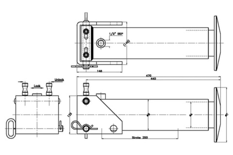 Stopa Podporowa Hydrauliczna 65-250CS z Szybkozłączem Kramp SP65250CS