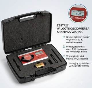 Wilgotnościomierz do Ziarna Unimeter Digital KRAMP MM4510A | Miernik Wilgotności Zbóż | 32 Gatunki | Dokładność ±0,5%