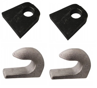 Zestaw mocowania ładowacza czołowego: 2x Hak 40 mm + 2x Rygiel dolny 25 mm